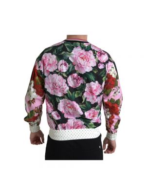 Sudadera con cuello redondo de flores con estampado de tela jersey Dolce & Gabbana rosa