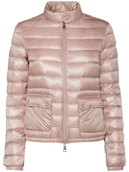 Pernata jakna Moncler ružičasta