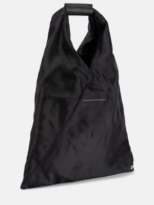 Kožená nákupná taška Mm6 Maison Margiela čierna