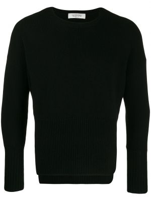 Žakardinis kašmyro megztinis Valentino Garavani juoda