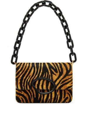 Kožená kabelka s potiskem s tygřím vzorem Oscar De La Renta