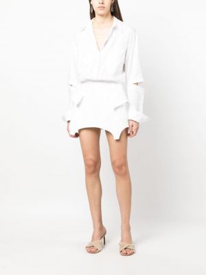 Robe chemise en lin Pnk blanc