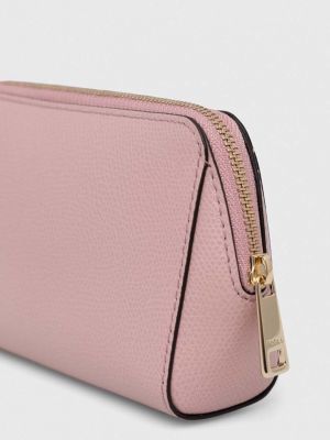 Usnjena kozmetična torbica Furla roza