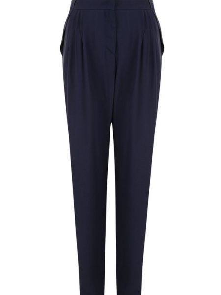 Однотонные прямые брюки из вискозы Giorgio Armani синие