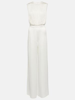 Σατέν ολόσωμη φόρμα Max Mara λευκό