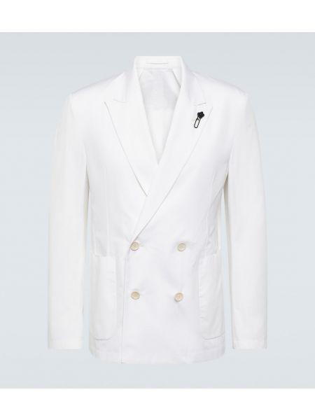 Хлопковый пиджак Lardini белый