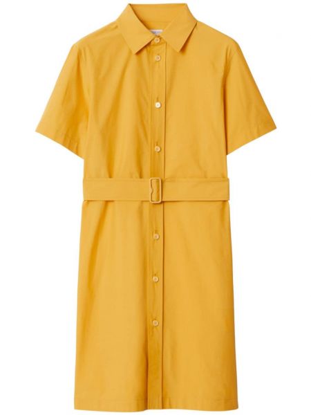 Robe droite brodé en coton à imprimé Burberry jaune