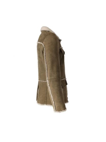 Chaqueta de cuero retro outdoor Yves Saint Laurent Vintage marrón
