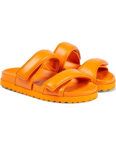 Dabīgās ādas sandales Gia Borghini oranžs
