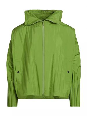 Плиссированная куртка Homme Plissé Issey Miyake зеленая