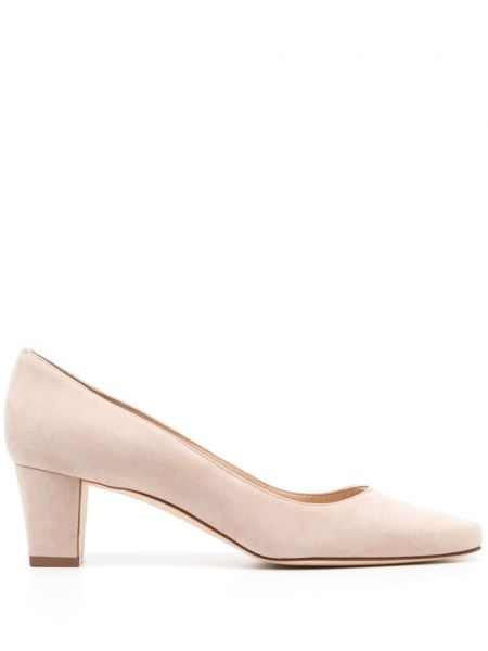 Escarpins en suède Manolo Blahnik beige