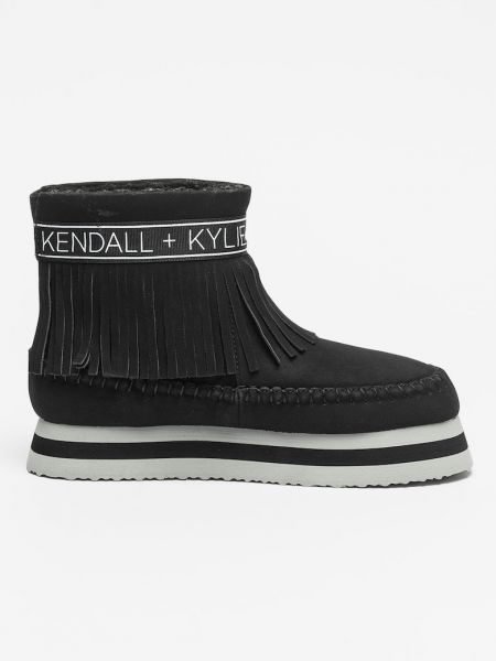 Замшевые ботильоны с бахромой Kendall + Kylie черные