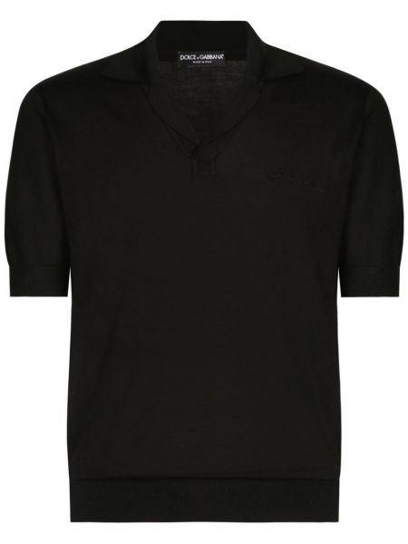 Haftowane polo Dolce And Gabbana czarne