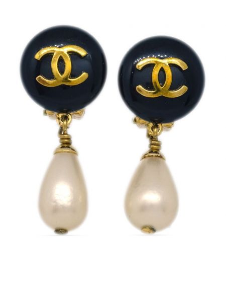 Náušnice na klips s perlami Chanel Pre-owned