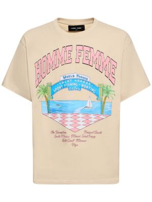 Džerzej tričko s potlačou Homme + Femme La biela