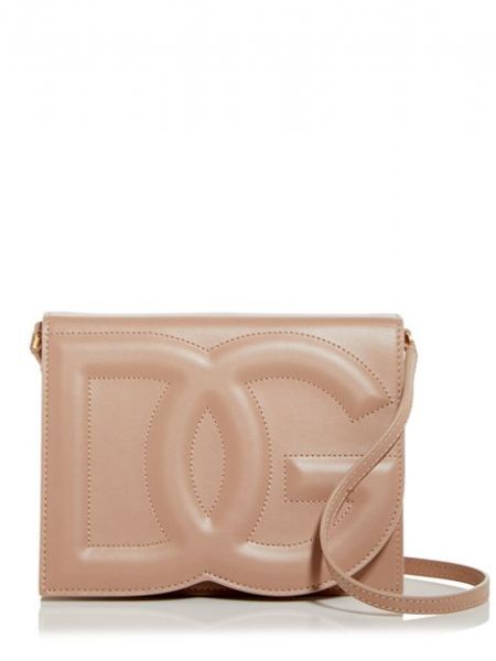 Кожаная сумка через плечо Dolce & Gabbana розовая