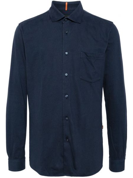 Chemise en coton avec poches Boss bleu