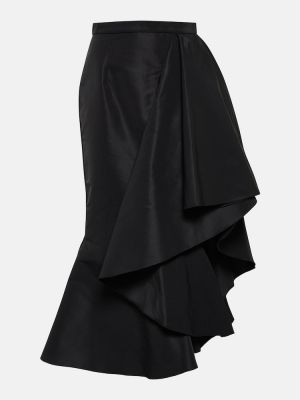 Spódnica midi asymetryczna drapowana Alexander Mcqueen czarna