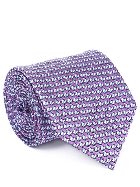 Шелковый галстук с принтом Ermenegildo Zegna фиолетовый