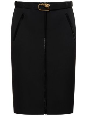 Vlnená vlnená sukňa Gucci čierna