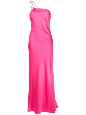 Сатенена вечерна рокля без ръкави Misha розово