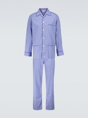 Bombažna pižama s karirastim vzorcem Derek Rose