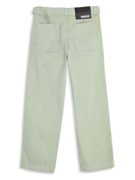 Bavlněné rovné kalhoty Oamc zelené