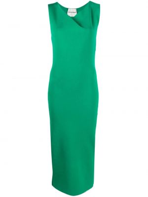 Asymetrické koktejlové šaty bez rukávů Roland Mouret zelené