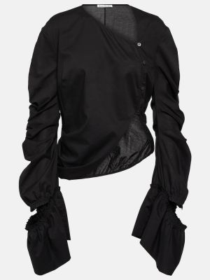 Памучна блуза Acne Studios черно