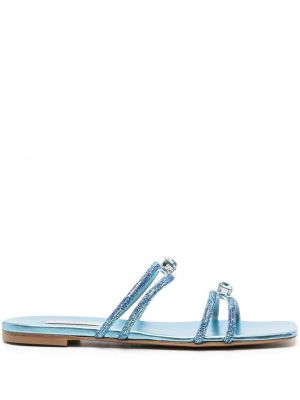 Kožne cipele s kristalima Casadei plava