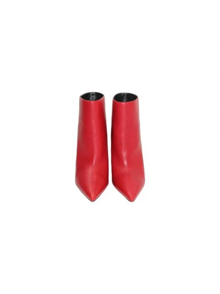 Botas de agua de cuero Yves Saint Laurent Vintage rojo