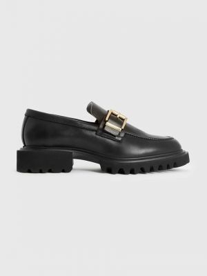 Mocasini din piele cu toc cu toc plat Allsaints negru