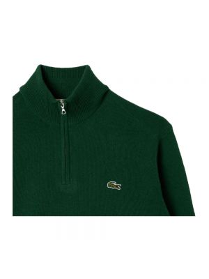 Jersey cuello alto de lana con cremallera con cuello alto Lacoste verde
