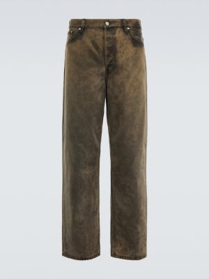 Proste jeansy relaxed fit Dries Van Noten zielone