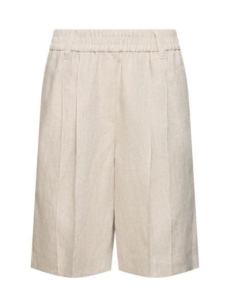 Bermudas i linne Brunello Cucinelli beige