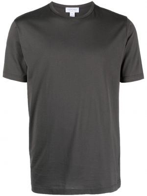 Kokvilnas t-krekls ar apaļu kakla izgriezumu Sunspel pelēks