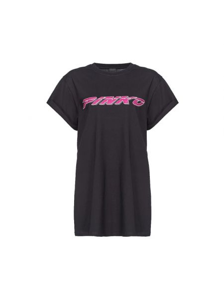 Koszulka bawełniana Pinko czarna