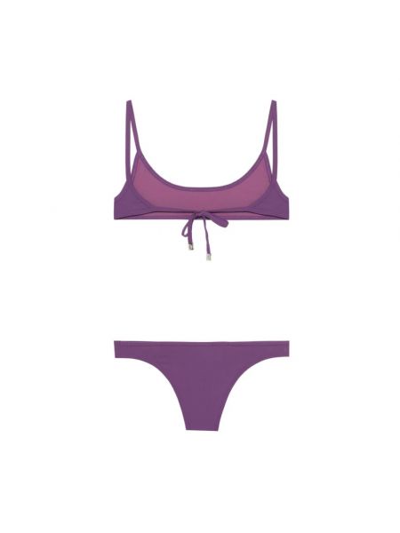 Bikini a rayas The Attico violeta