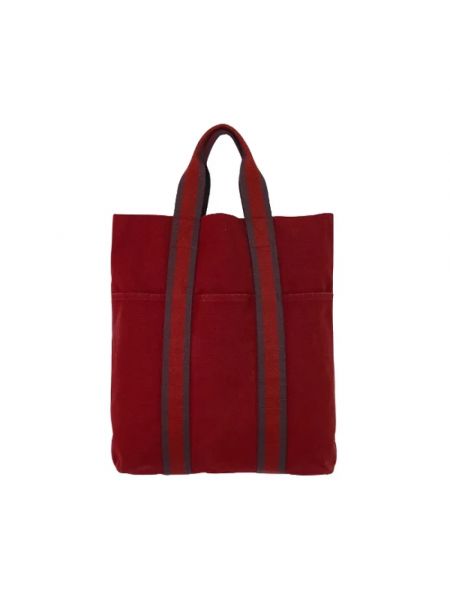 Shopperka bawełniana Hermès Vintage czerwona