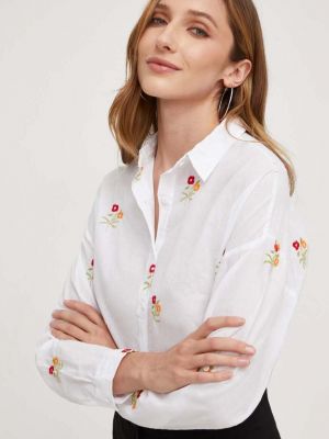 Памучна риза Answear Lab бяло