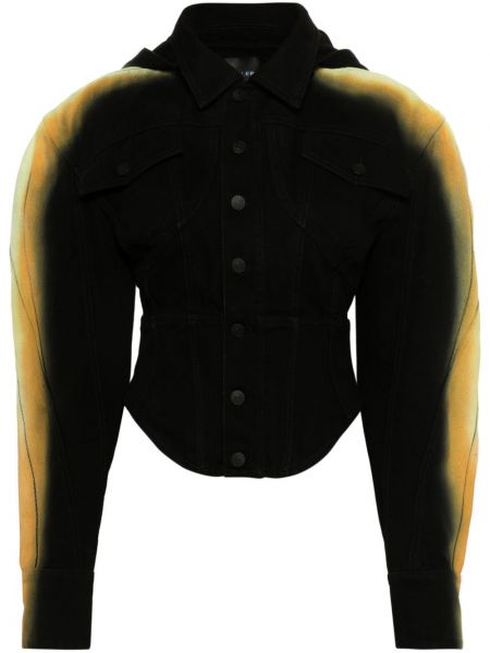 Gradienta krāsas džinsa jaka Mugler melns