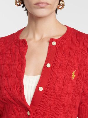 Kardigan bawełniany Polo Ralph Lauren czerwony