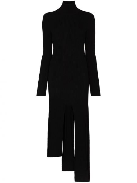 Vestido de punto manga larga Bottega Veneta negro