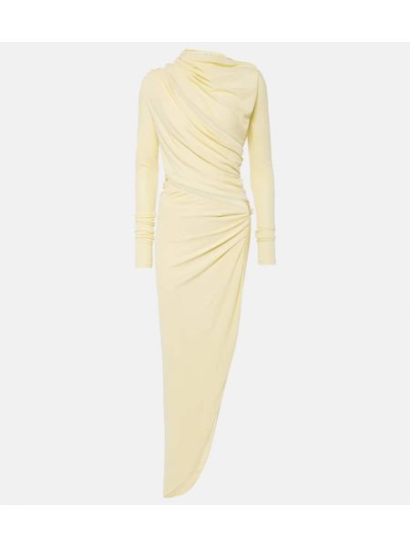Drapované asymetrické midi šaty Christopher Esber biela