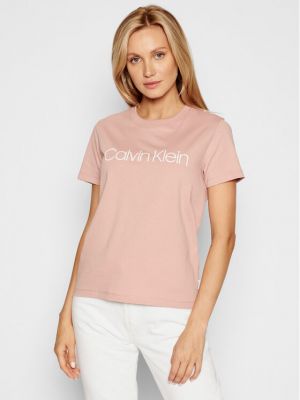Marškinėliai Calvin Klein rožinė