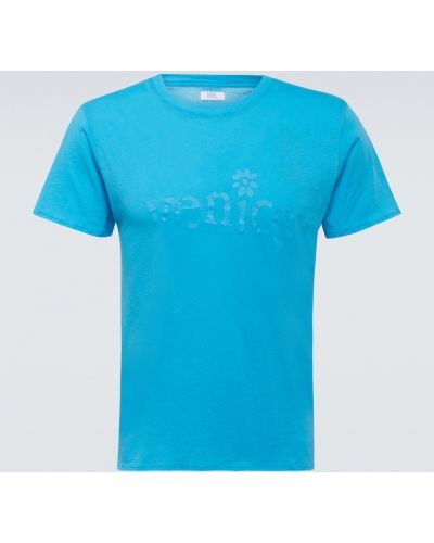 Jersey bombažna majica Erl modra