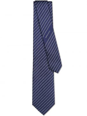 Μεταξωτή γραβάτα ζακάρ Ferragamo μπλε
