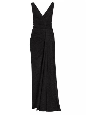 Черное плиссированное платье с драпировкой Talbot Runhof