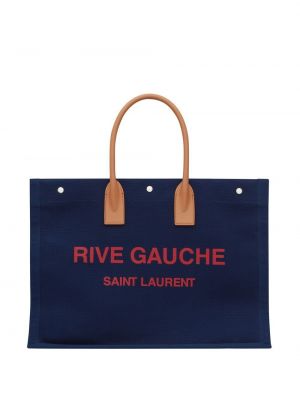 Τσάντα shopper Saint Laurent μπλε