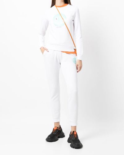 Pantalones de chándal de cintura alta Armani Exchange blanco